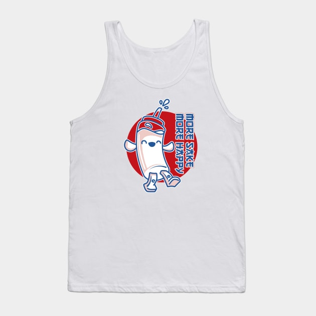 More Sake, More Happy Character Tank Top by jepegdesign